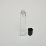 1.7 oz (50ml) Splash-on Deluxe-Sharp Square Clear Glass Bottle (Heavy Base Bottom) with Orifice/Color Caps