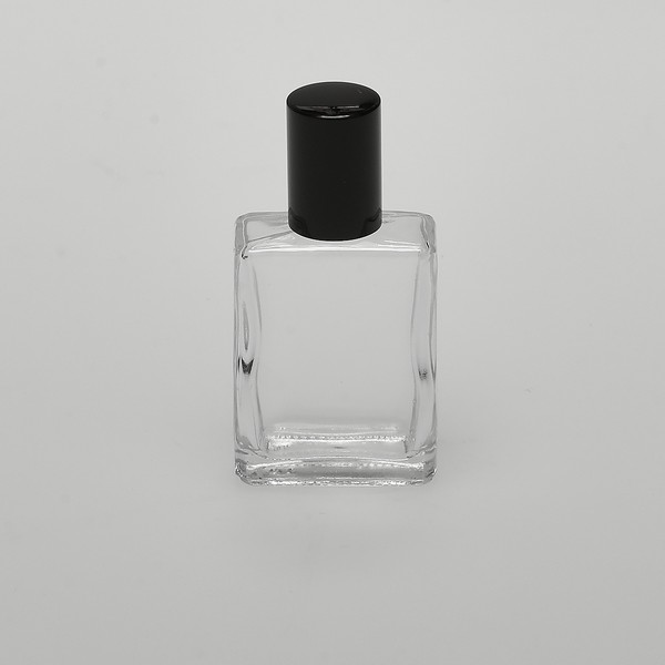 2 oz (60ml) Flat Square Clear Glass Bottles