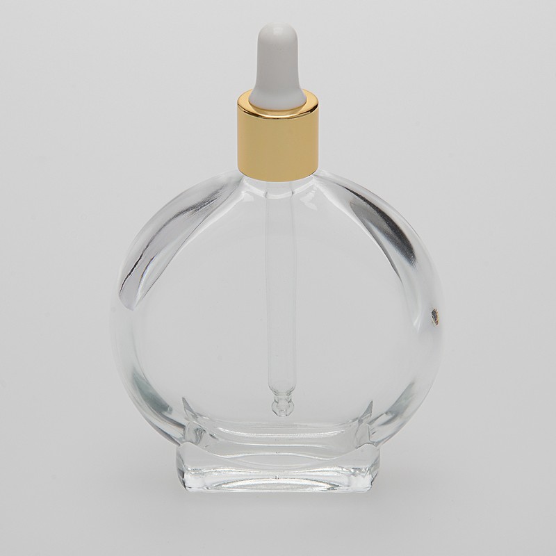 3.4 oz (100ml) Deluxe Watch-Style Clear Glass Bottle