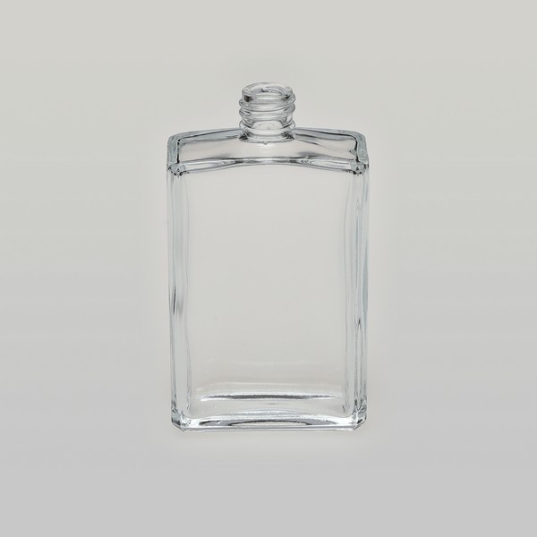 3.4 oz (100ml) Deluxe Flint Square Clear Glass Bottle - Case of 63