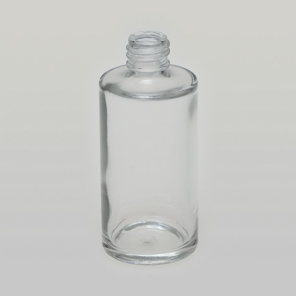 2 oz (60ml) Flat Square Clear Glass Bottles