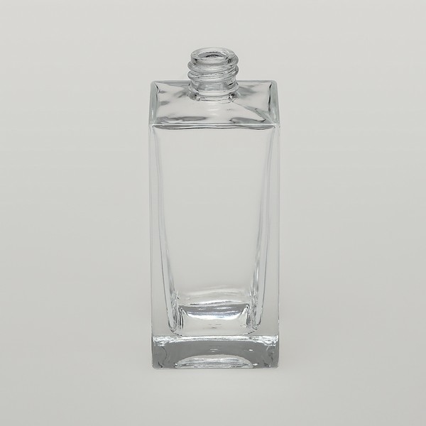3.4 oz (100ml) Deluxe Square Clear Glass Bottle (Heavy Base Bottom)