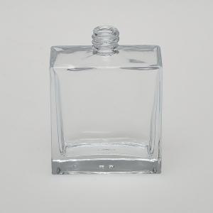 3.4 oz (100ml) Deluxe Flint Square Clear Glass Bottle (Heavy Base Bottom)