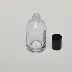 Splash-on 1.7 oz (50ml) Barrel-Style Clear Glass Bottle (Heavy Base Bottom)with Orifice/Color Caps