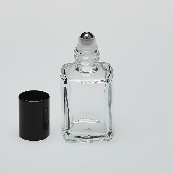 1 oz (30ml) CLEAR Glass Bottle with Silver 20-400 lid with foam liner