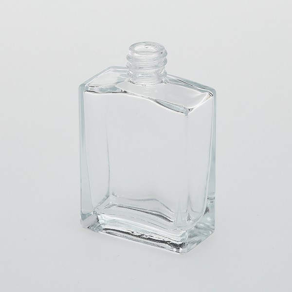 2 oz (60ml) Flat Square Clear Glass Bottles