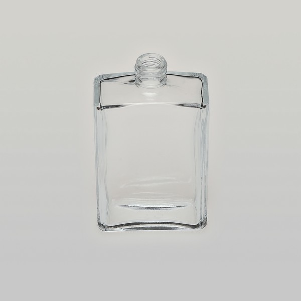 3.4 oz (100ml) Square Clear Glass Bottle