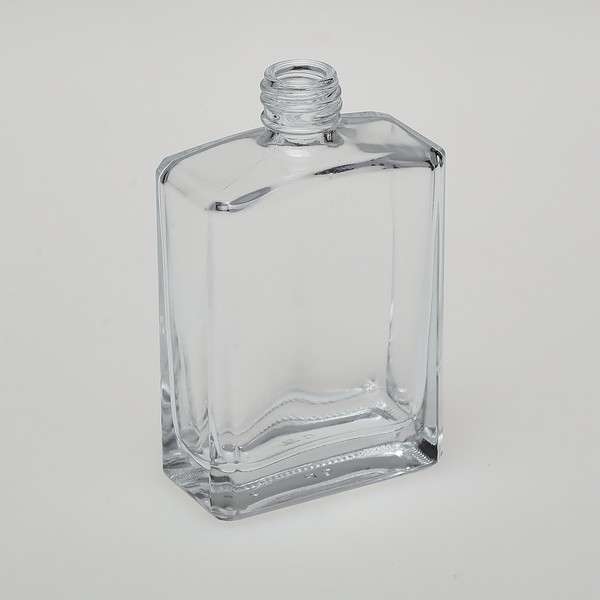 2 oz (60ml) Flat Square Clear Glass Bottles