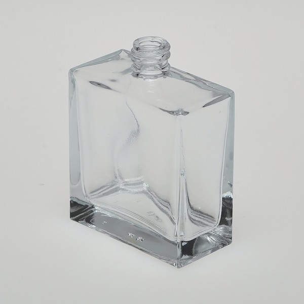 3.4 oz (100ml) Deluxe Flint Square Clear Glass Bottle - Case of 63