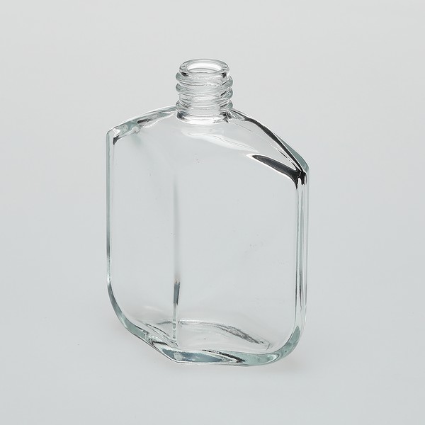 2 oz (60ml) Flat Square Clear Glass Bottles