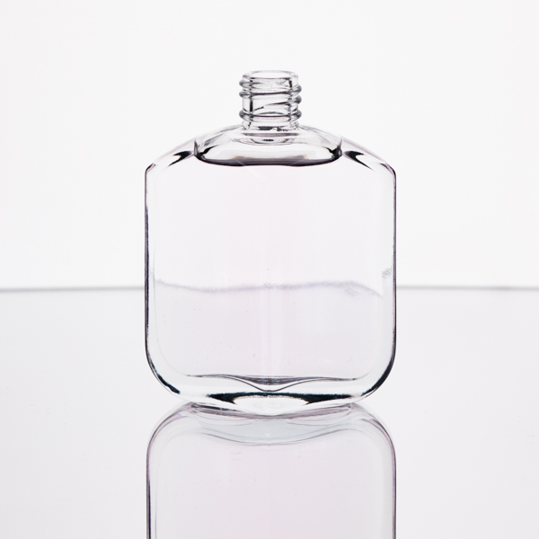 2 oz (60ml) Flat Square Clear Glass Bottles