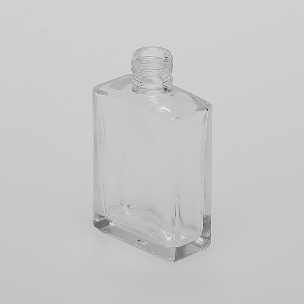 50mL Clear Tall Rectangle Glass Perfume Bottle with 15mm Neck - Case of 64  (Cap Sold Separately)