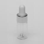 3ml Clear Cylinder Glass Bottle with Silver Serum Droppers-200pcs