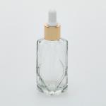 2 oz (60ml) Diamond Cut Clear Glass Bottle with Serum Droppers