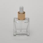 1/2 oz (15ml) Square Flint Glass Bottle (Heavy Base Bottom) with Serum Droppers