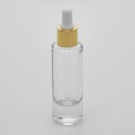 1 oz (30ml) Slim Clear Glass Cylinder Bottle (Heavy Base Bottom) with Serum Droppers