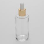 2 oz (60ml) Clear Cylinder Glass Bottle with Serum Droppers