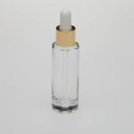 1 oz (30ml) Deluxe Cylinder Bottle Clear Glass (Heavy Base Bottom) with Serum Droppers