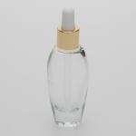 1 oz (30ml) Tear-Drop Deluxe Clear Glass Bottle (Heavy Base Bottom) with Serum Droppers