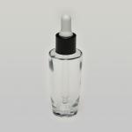 1 oz (30ml) Deluxe Tower-Shaped Clear Glass Bottle (Heavy Base Bottom) with Serum Droppers