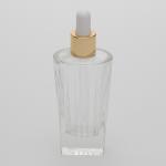 1.7 oz (50ml) Line-Shaped Clear Glass Bottle (Heavy Base Bottom) with Serum Droppers