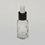 1/4 oz (7.5ml) Diamond-Shape Clear Glass Bottle with Serum Droppers