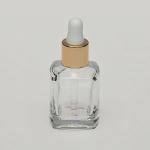 1/2 oz (15ml) Square Clear Glass Bottle  with Serum Droppers