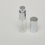 1/2 oz (15ml) Short Tube-Style Clear Glass Bottle with Silver Fine Mist Spray Pumps