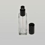 2 oz (60ml) Tall Square Clear Glass Bottle with Fine Mist Spray Pumps