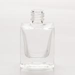 1/3 oz (10ml) Deluxe Flat-Square Clear Glass Bottle (Heavy Base Bottom)