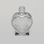 1/2 oz (15ml) Heart-Shaped Clear Glass Bottle