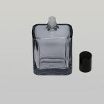 1.7 oz (50ml) Smoked-Square Glass Bottle with Plastic Rollers and Color Caps