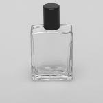 2 oz (60ml) Square Clear Glass Bottle with Stainless Steel Rollers and Color Caps