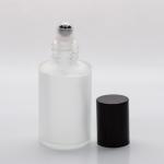 1 oz (30ml) Frosted Cylinder Glass Bottle with Stainless Steel Roller and Color Caps