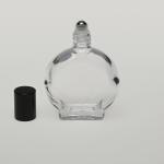 1.7 oz (50ml) Watch-Shaped Clear Glass Bottle with Stainless Steel Rollers and Color Caps