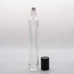 1 oz (30ml) Super Tall Deluxe Cylinder Clear Glass Bottle ( Heavy Base Bottom) with Stainless Steel Rollers and Color Caps