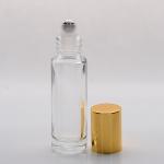 1/2 oz (15ml) Cylinder Bottle Clear Glass (Heavy Base Bottom) with Stainless Steel Roller and Color Caps