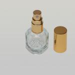 1/4 oz (7.5ml) Round Octogen-Shaped Clear Glass Bottle (Heavy Base Bottom) with Fine Mist Spray Pumps