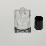 1 oz (30ml) Splash-on Cube-Shaped Clear Glass Bottle (Heavy Base Bottom) with Orifice/Color Caps