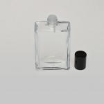 3.4 oz (100ml) Splash-on Square Clear Glass Bottle with Orifice/Color Caps