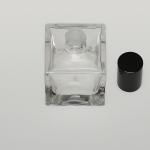2 oz (60ml) Splash-on Cube-Shaped Clear Glass Bottle (Heavy Base Bottom) with Orifice/Color Caps