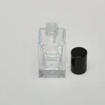 1 oz (30ml) Splash-on Super Deluxe Square Clear Glass Bottle (Heavy Base Bottom) with Orifice/Color Caps