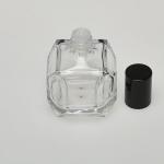 2 oz  (60ml) Splash-on Super Deluxe Globe-Cut Clear Glass Bottle (Heavy Base Bottom) with Orifice/Color Caps