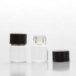 2ml (16mm x 23mm)  Clear Glass Vials with Orifice Reducers and Black Caps